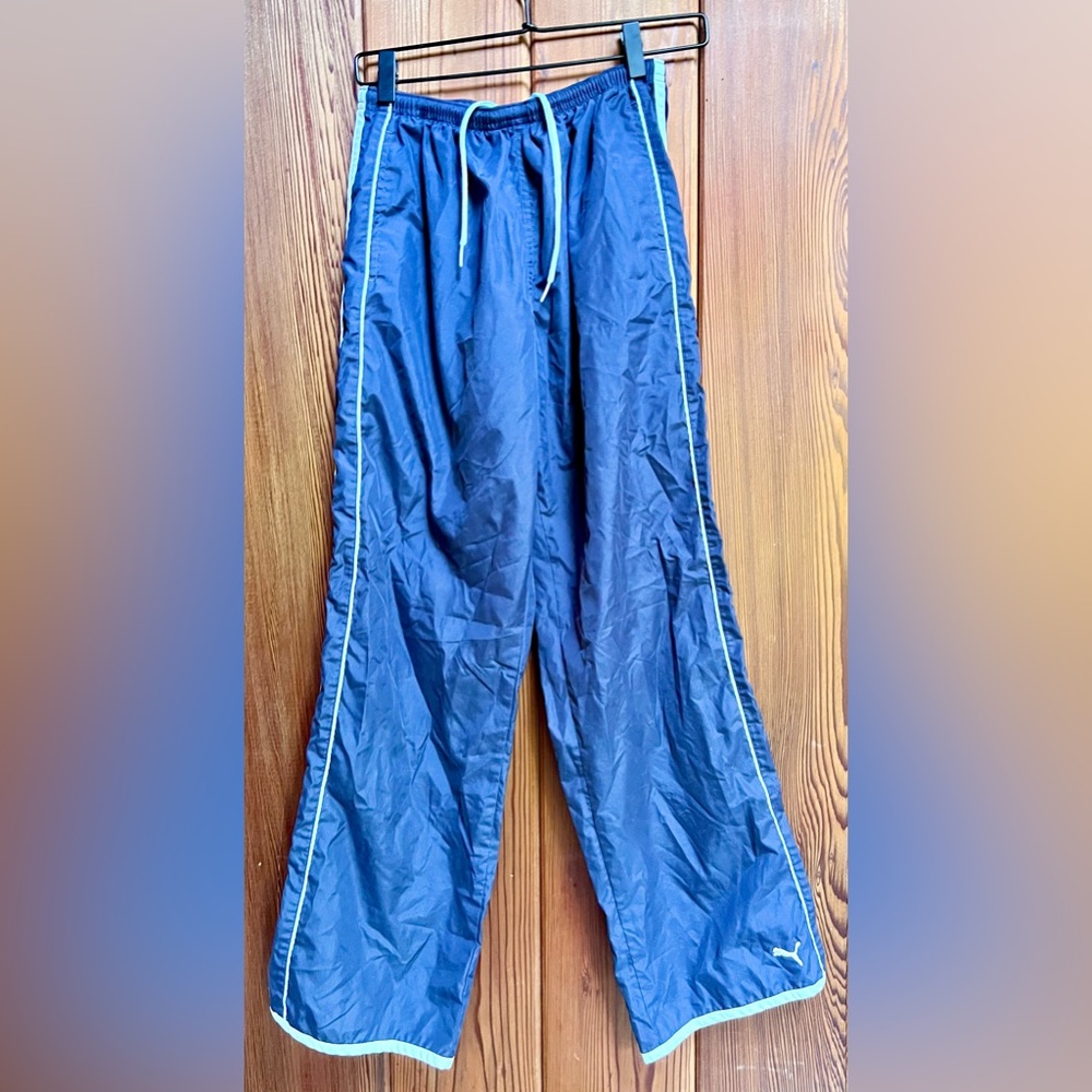 Blue striped PUMA athletic workout pants size S made in Thailand vintage 90’s